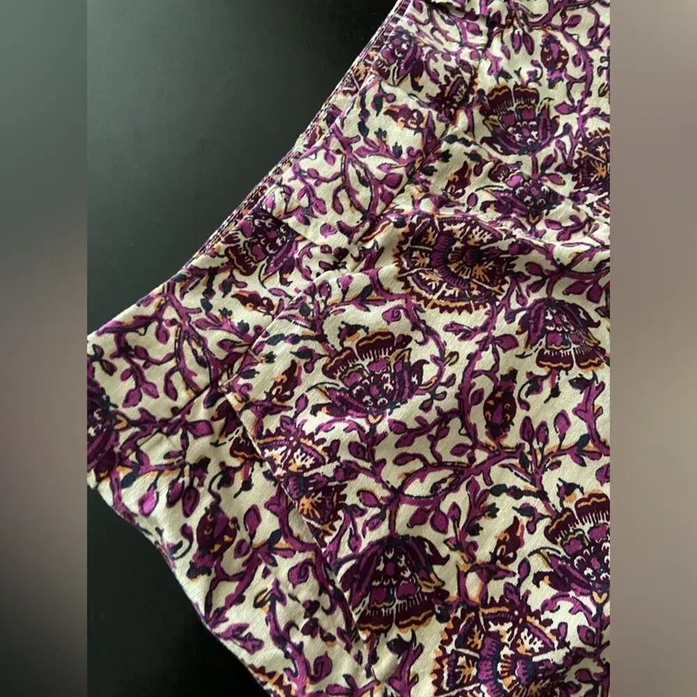 LOFT Purple Floral Linen Chino Shorts sz 4